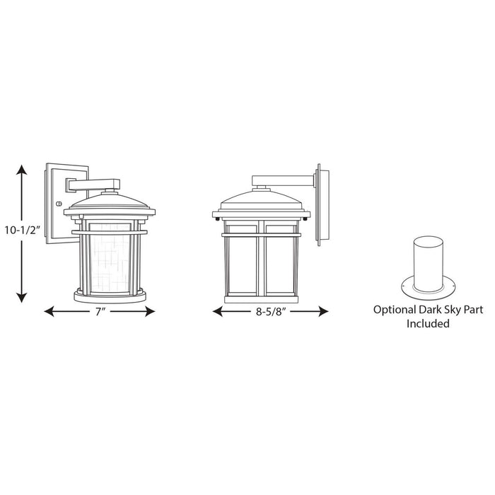 Progress Lighting P6084-20 One Light Wall Lantern, Antique Bronze