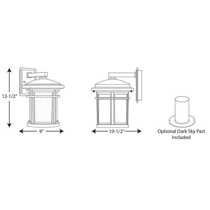Progress Lighting P6085-31 One Light Wall Lantern, Black