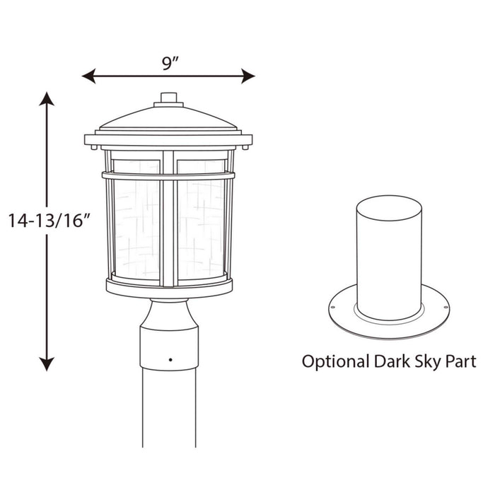 Progress Lighting P6424-20 One Light Post Lantern, Antique Bronze