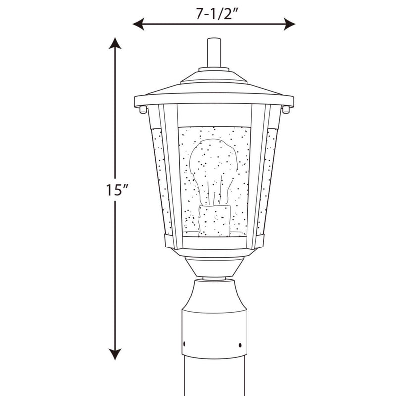 Progress Lighting P6425-20 One Light Post Lantern, Antique Bronze