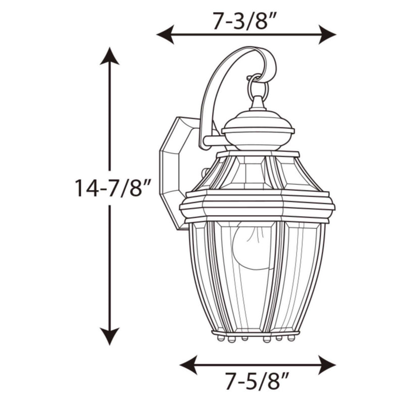 Progress Lighting P6610-31 One Light Wall Lantern, Black