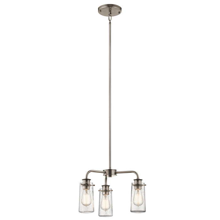 Kichler 43057CLP Three Light Chandelier/Semi Flush, Classic Pewter