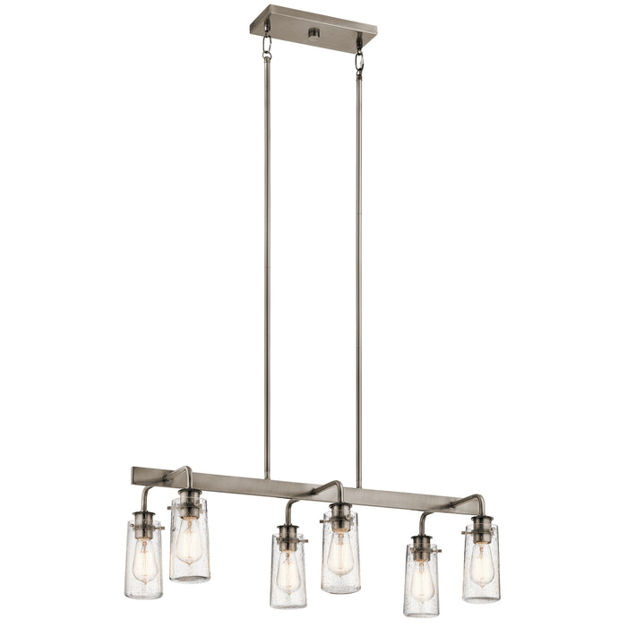 Kichler 43059CLP Six Light Linear Chandelier, Classic Pewter