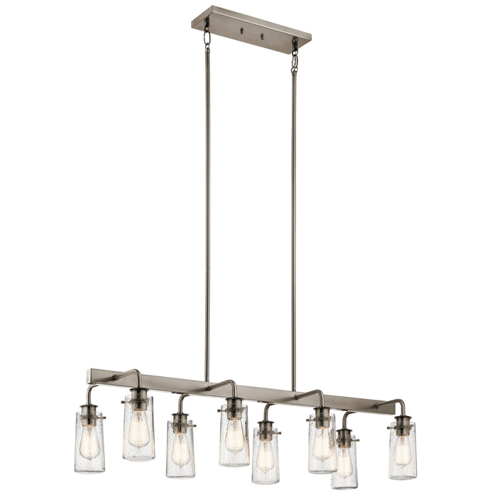 Kichler 43457CLP Eight Light Linear Chandelier, Classic Pewter