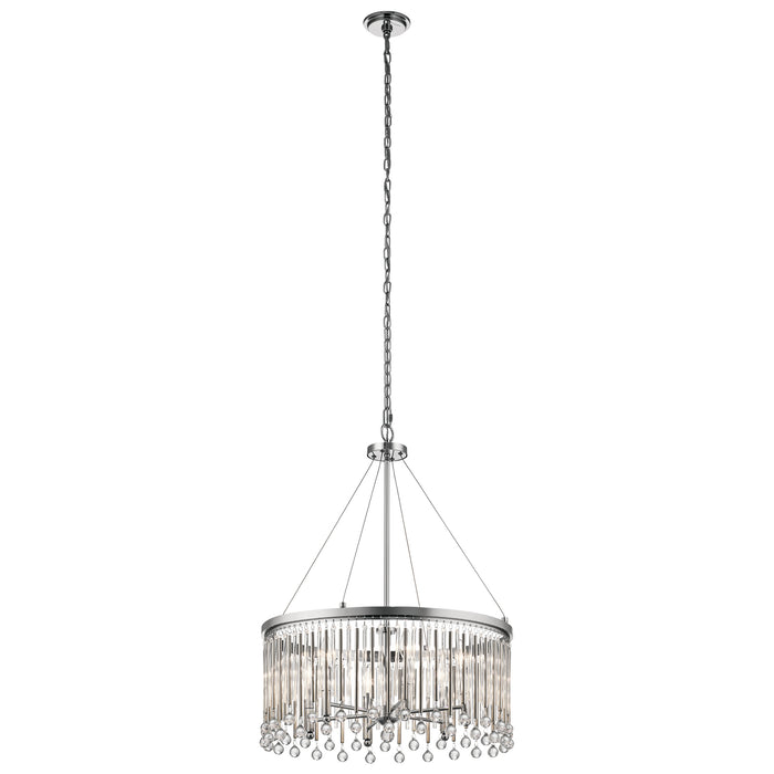 Kichler 43723CH Six Light Pendant, Chrome