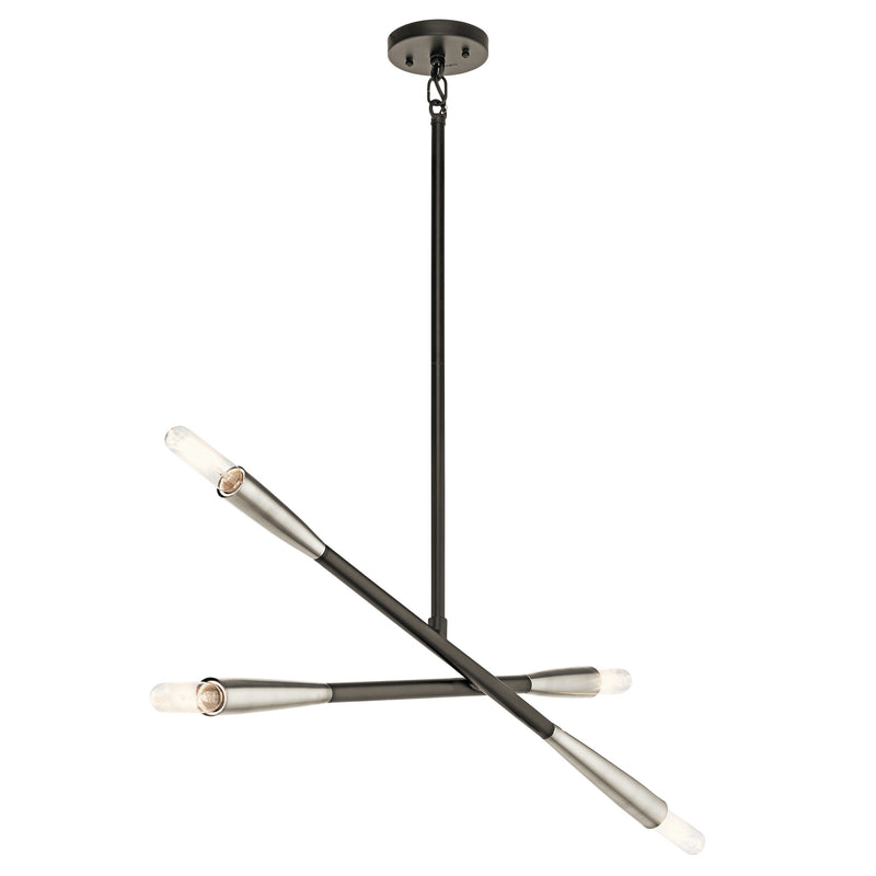 Kichler 43794BK Four Light Chandelier, Black