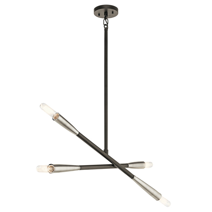 Kichler 43794BK Four Light Chandelier, Black