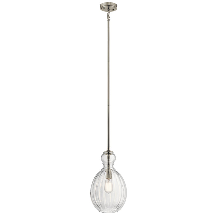 Kichler 43953NI One Light Pendant, Brushed Nickel