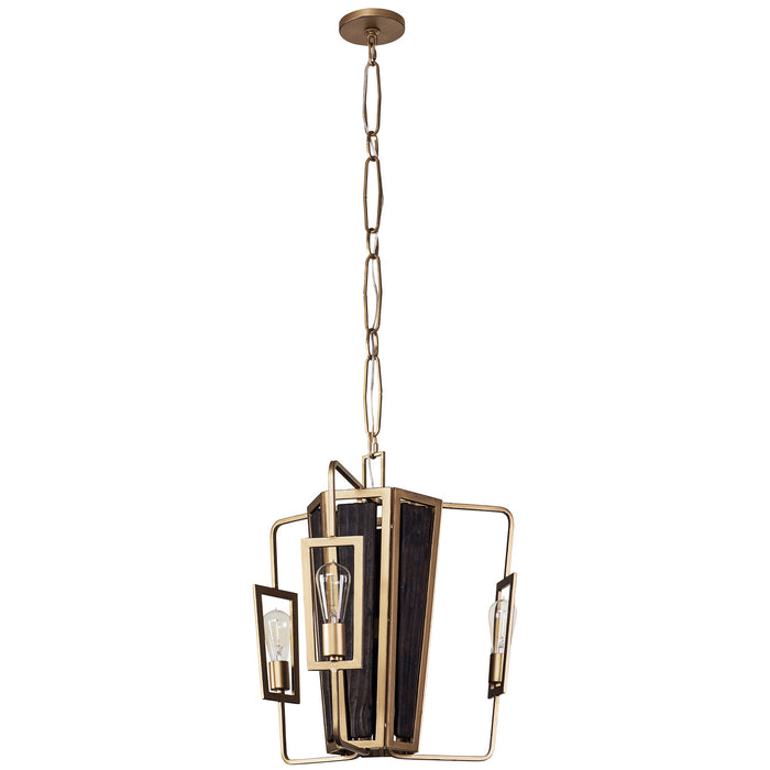 Varaluz 294C03RG Three Light Chandelier, Rustic Gold