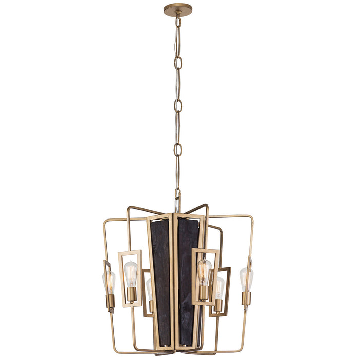 Varaluz 294C06RG Six Light Chandelier, Rustic Gold