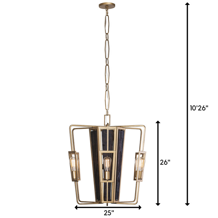 Varaluz 294C06RG Six Light Chandelier, Rustic Gold