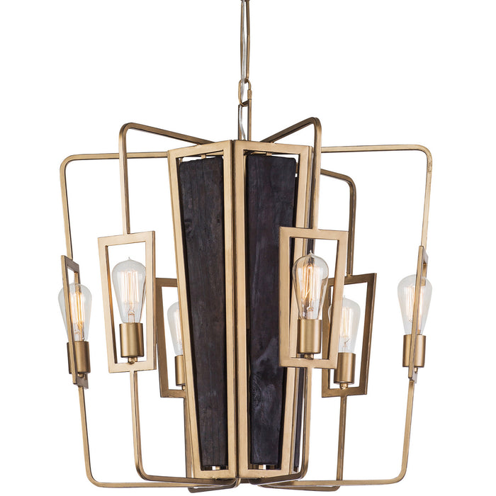 Varaluz 294C06RG Six Light Chandelier, Rustic Gold