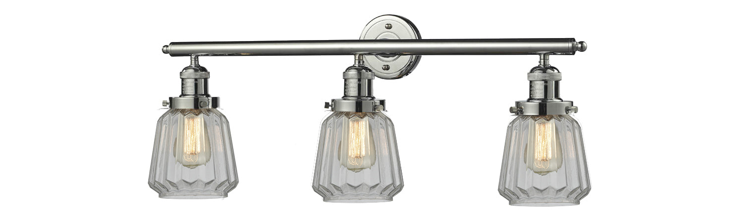 Innovations 205-PN-G142 Three Light Bath Vanity, Polished Nickel
