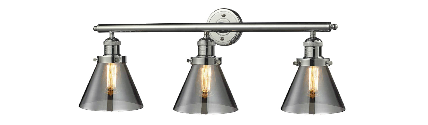 Innovations 205-PN-G43 Three Light Bath Vanity, Polished Nickel