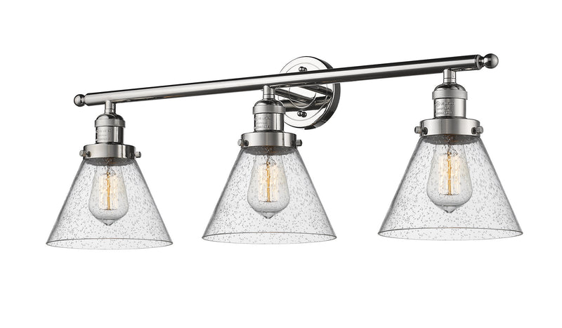 Innovations 205-PN-G44 Three Light Bath Vanity, Polished Nickel