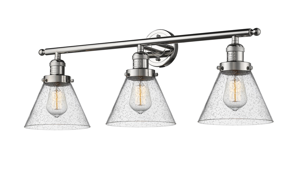 Innovations 205-PN-G44 Three Light Bath Vanity, Polished Nickel