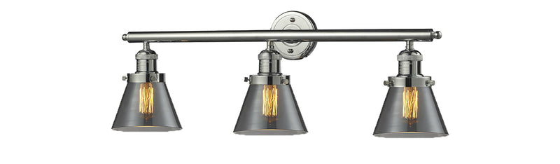 Innovations 205-PN-G63 Three Light Bath Vanity, Polished Nickel
