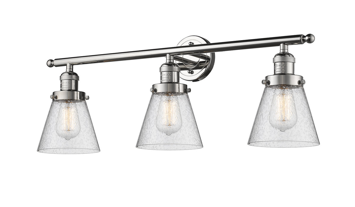 Innovations 205-PN-G64 Three Light Bath Vanity, Polished Nickel
