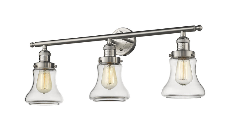 Innovations 205-SN-G192 Three Light Bath Vanity, Brushed Satin Nickel