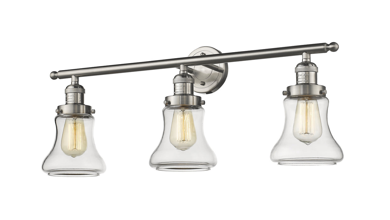 Innovations 205-SN-G192 Three Light Bath Vanity, Brushed Satin Nickel