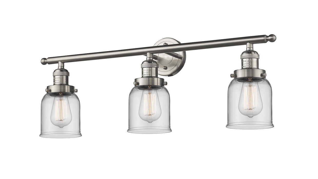 Innovations 205-SN-G52 Three Light Bath Vanity, Brushed Satin Nickel
