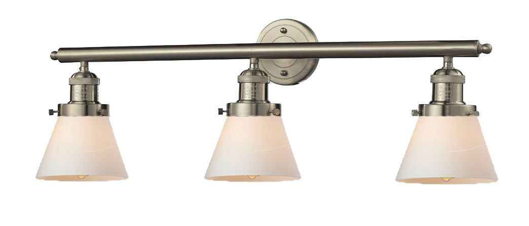 Innovations 205-SN-G61 Three Light Bath Vanity, Brushed Satin Nickel