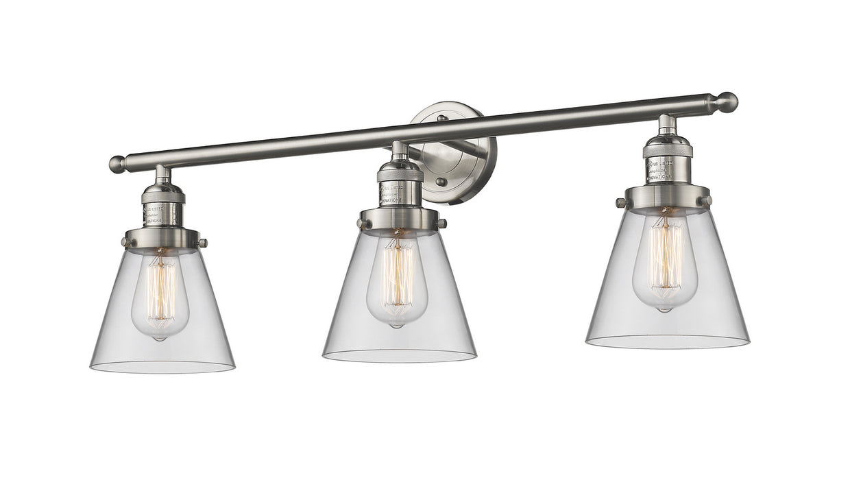 Innovations 205-SN-G62 Three Light Bath Vanity, Brushed Satin Nickel