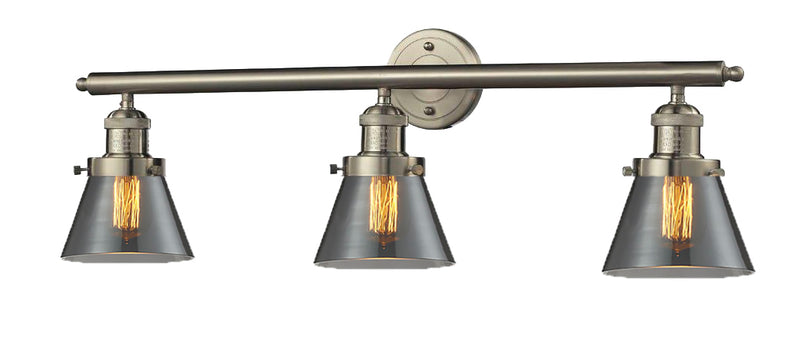 Innovations 205-SN-G63 Three Light Bath Vanity, Brushed Satin Nickel