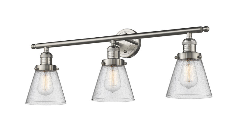 Innovations 205-SN-G64 Three Light Bath Vanity, Brushed Satin Nickel