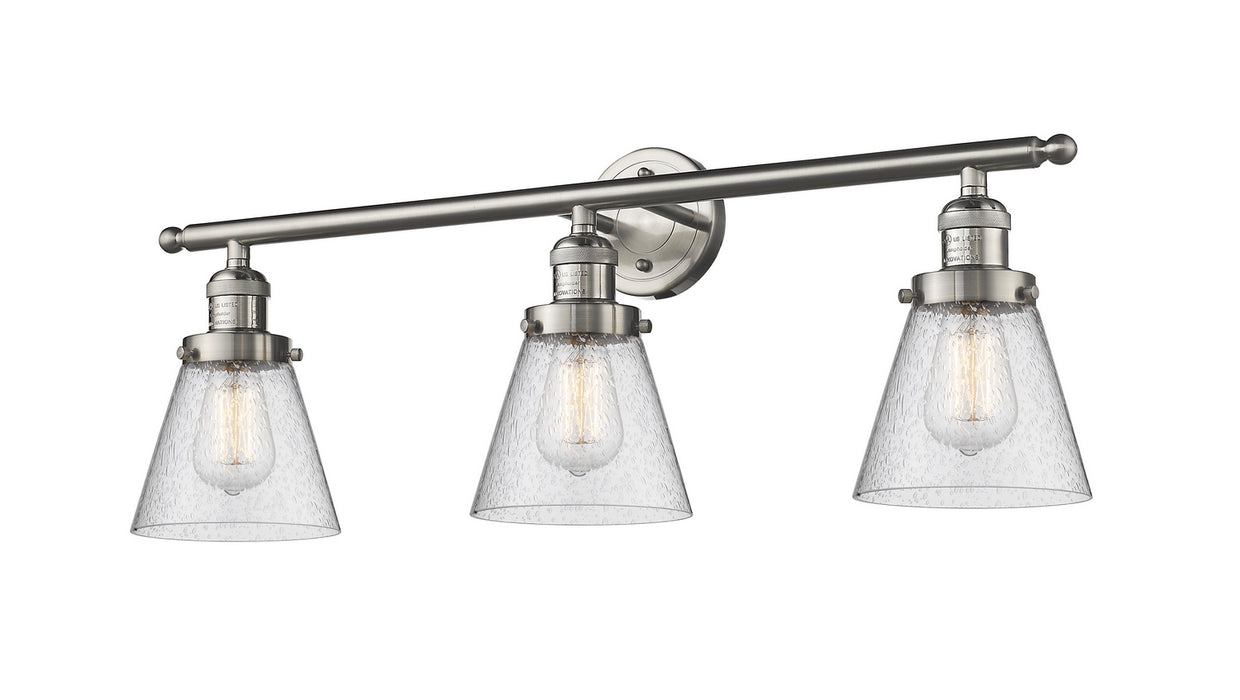 Innovations 205-SN-G64 Three Light Bath Vanity, Brushed Satin Nickel