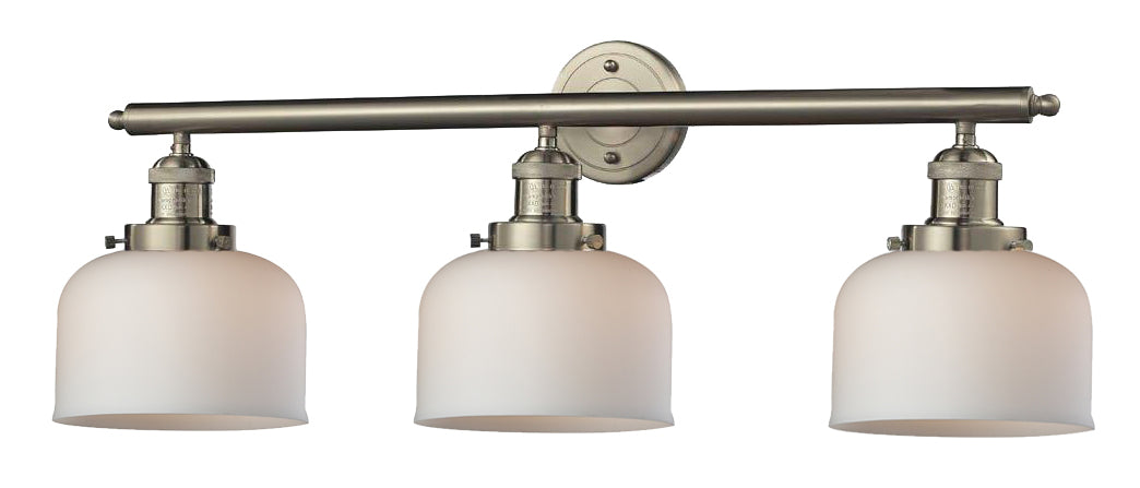 Innovations 205-SN-G71 Three Light Bath Vanity, Brushed Satin Nickel