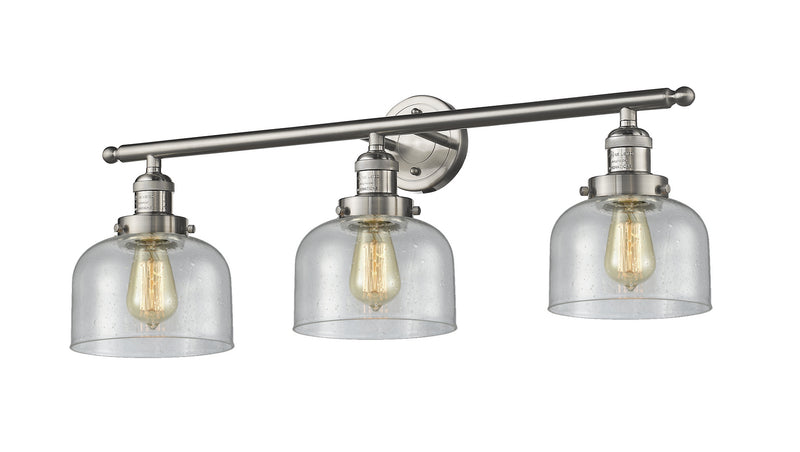 Innovations 205-SN-G74 Three Light Bath Vanity, Brushed Satin Nickel