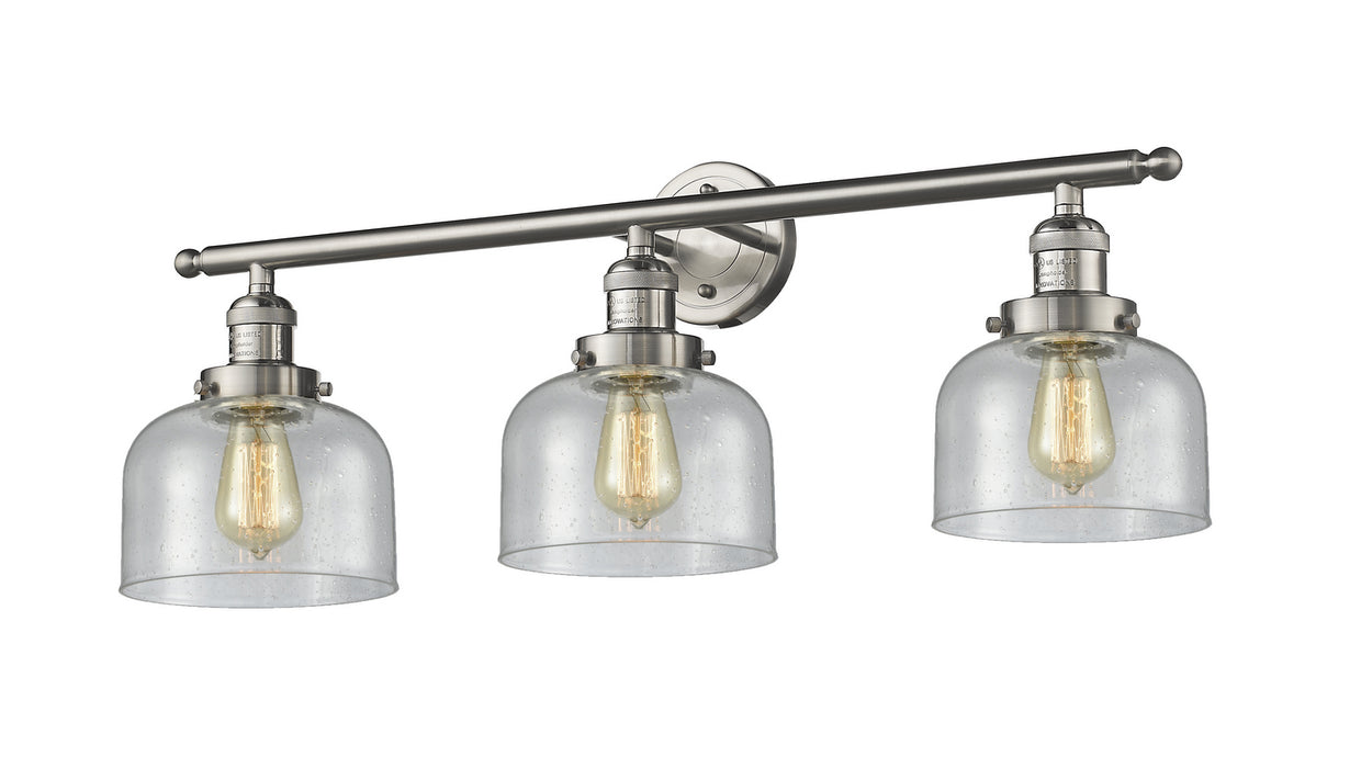 Innovations 205-SN-G74 Three Light Bath Vanity, Brushed Satin Nickel