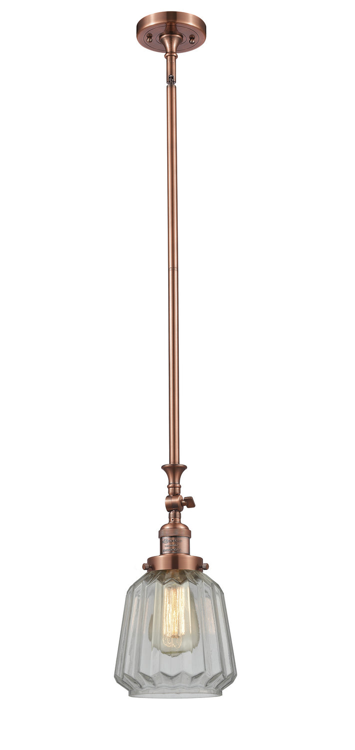 Innovations 206-AC-G142 One Light Mini Pendant, Antique Copper