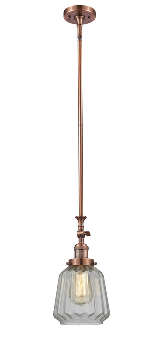 Innovations 206-AC-G142 One Light Mini Pendant, Antique Copper