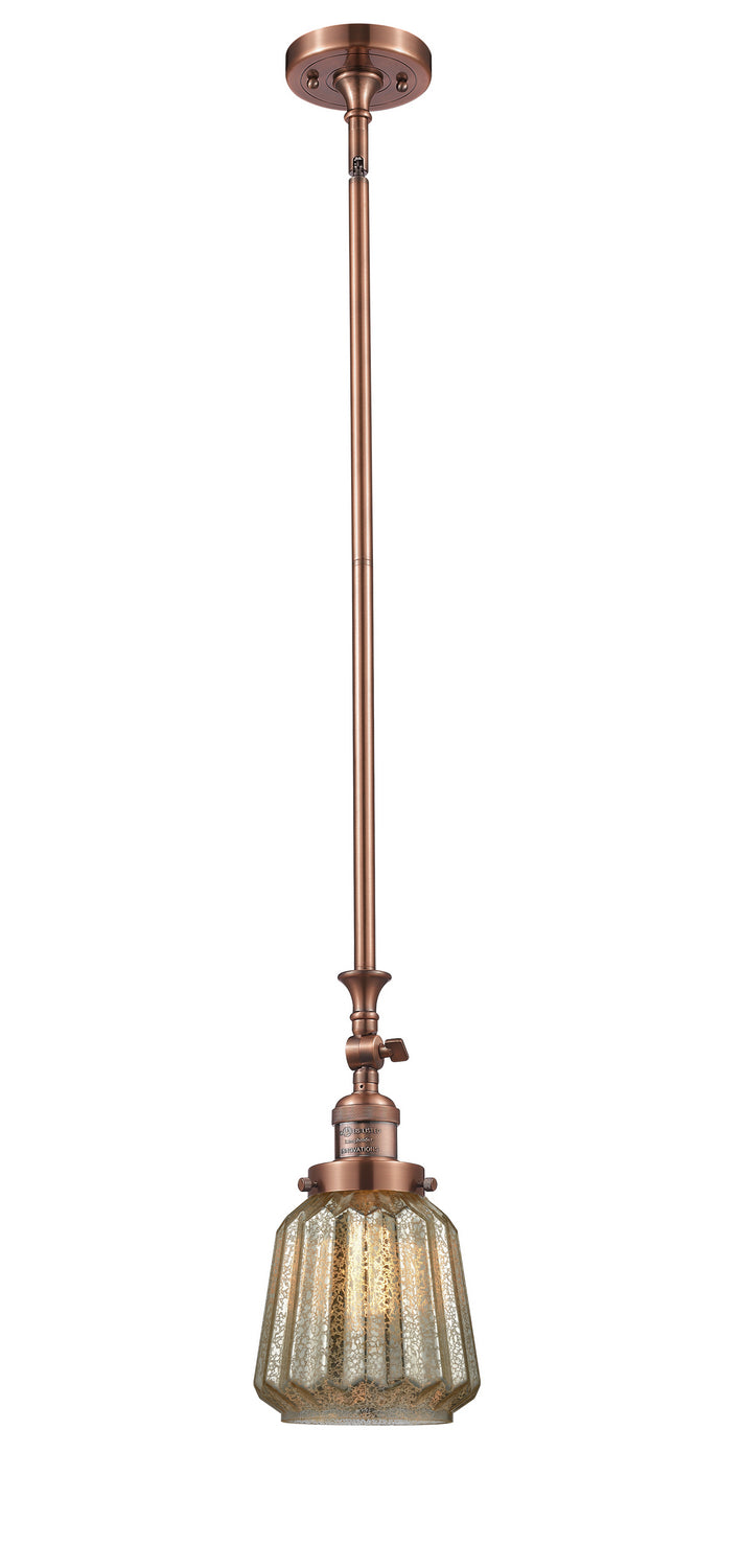 Innovations 206-AC-G146 One Light Mini Pendant, Antique Copper