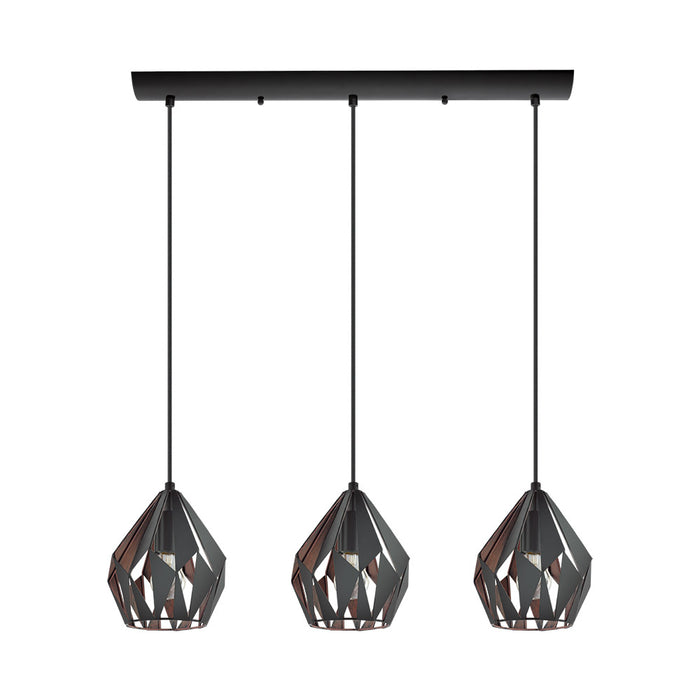 Eglo USA 202036A Three Light Pendant, Black