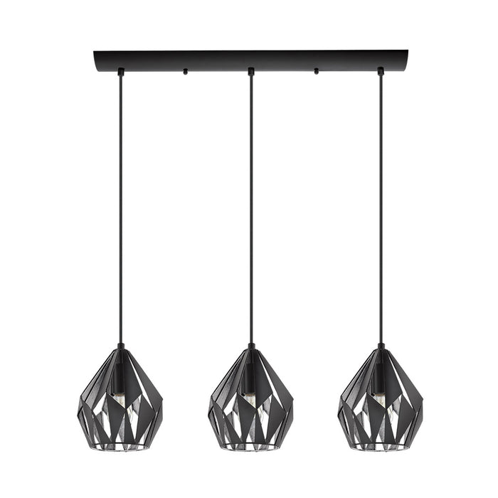 Eglo USA 202037A Three Light Pendant, Black