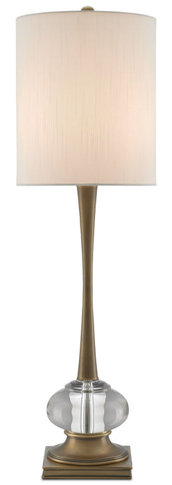 Currey and Company 6000-0167 One Light Table Lamp, Antique Brass/Clear