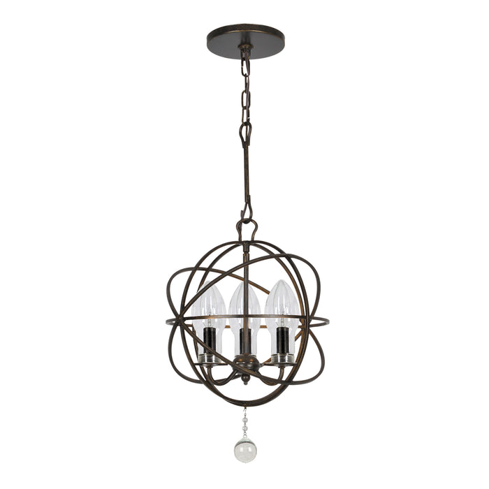 Crystorama SOL-9325-EB Three Light Outdoor Chandelier, English Bronze