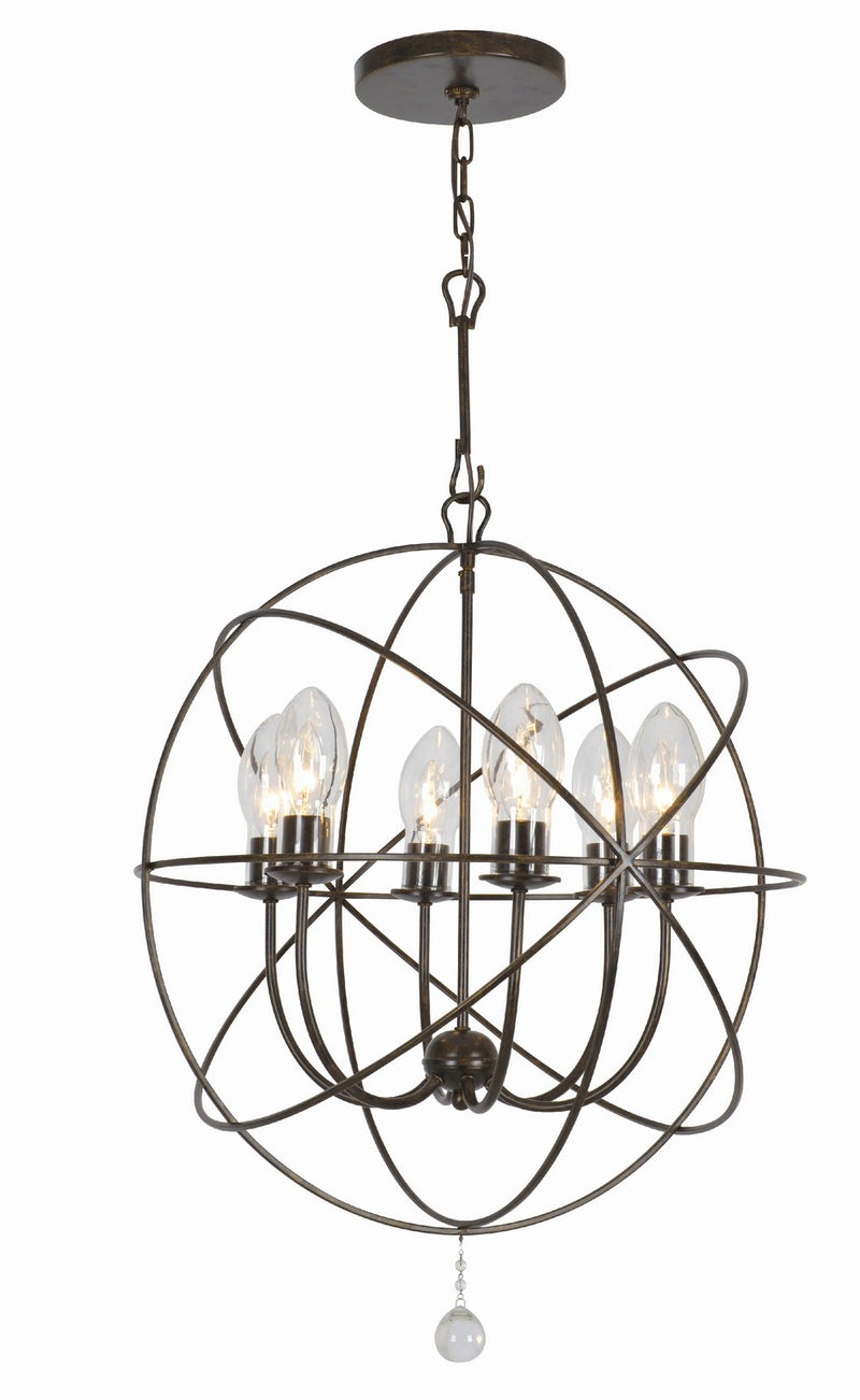 Crystorama SOL-9326-EB Six Light Outdoor Chandelier, English Bronze