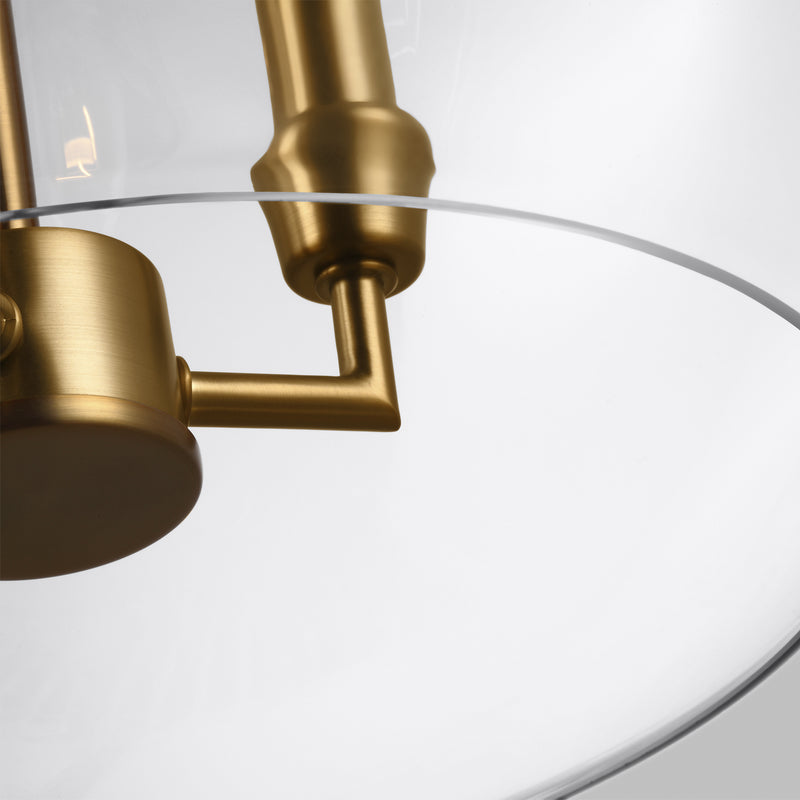 Visual Comfort Studio F3155/3BBS Three Light Pendant, Burnished Brass