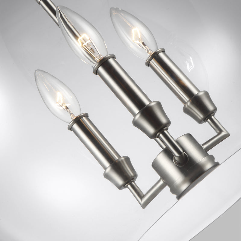Visual Comfort Studio F3155/3SN Three Light Pendant, Satin Nickel