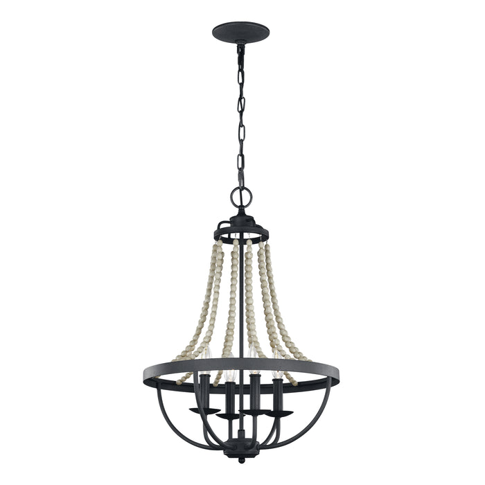 Visual Comfort Studio F3187/4DWZ/DWG Four Light Chandelier, Dark Weathered Zinc / Driftwood Grey