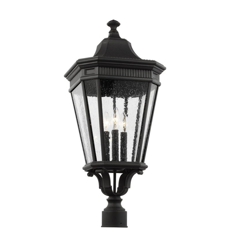 Generation Lighting OL5428BK Three Light Outdoor Post Lantern, Black