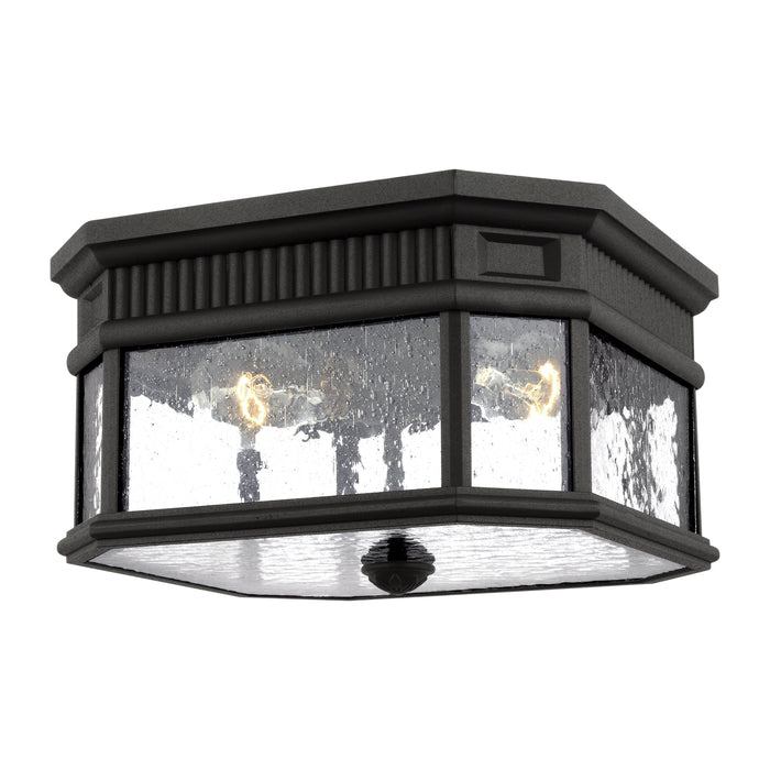 Generation Lighting OL5433BK Two Light Outdoor Flush Mount, Black