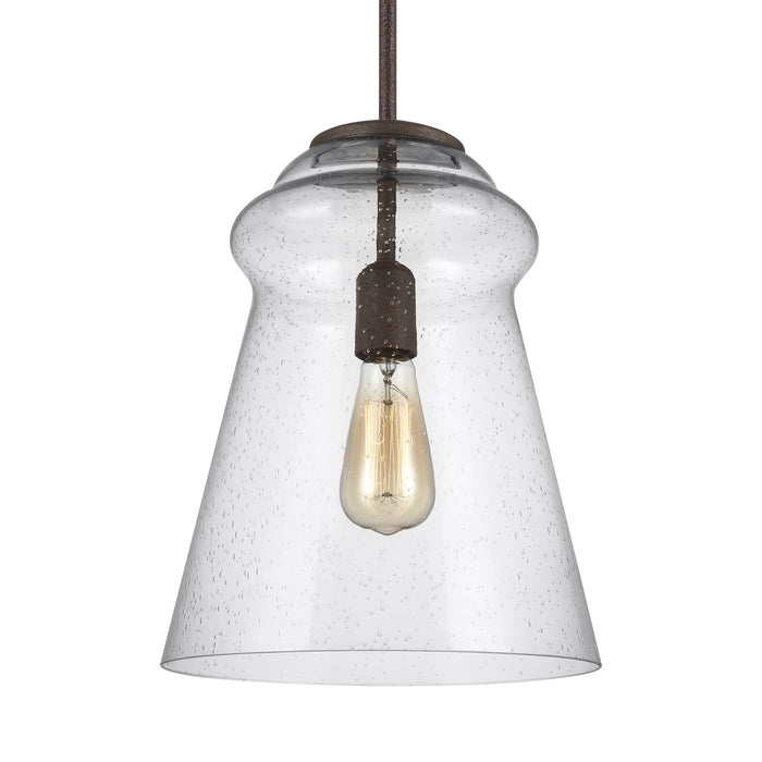 Generation Lighting P1459DWI One Light Pendant, Dark Weathered Iron