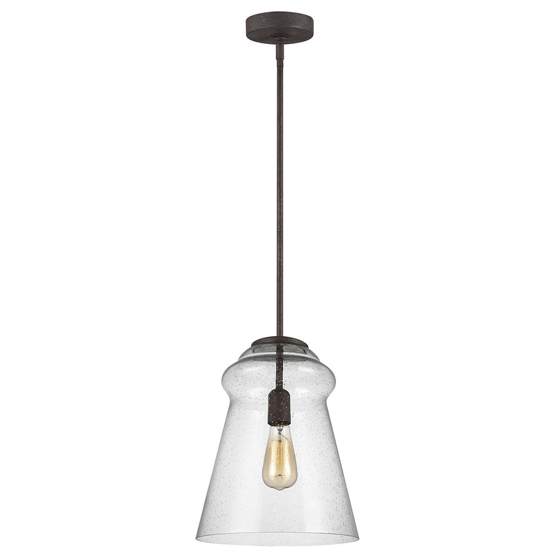 Generation Lighting P1459DWI One Light Pendant, Dark Weathered Iron