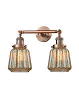 Innovations 208-AC-G146 Two Light Bath Vanity, Antique Copper