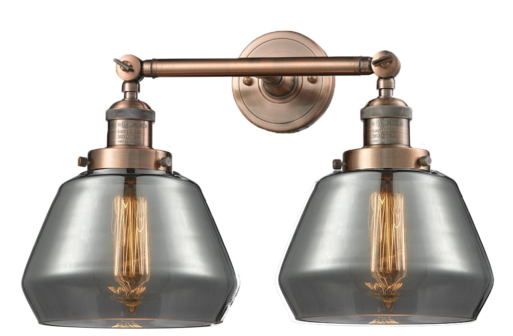 Innovations 208-AC-G173 Two Light Bath Vanity, Antique Copper